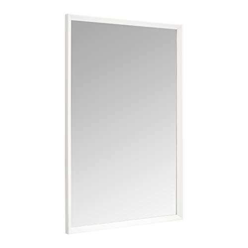 Amazon Basics Espejo para pared rectangular, 60,9 x 91,4 cm - marco biselado, blanco