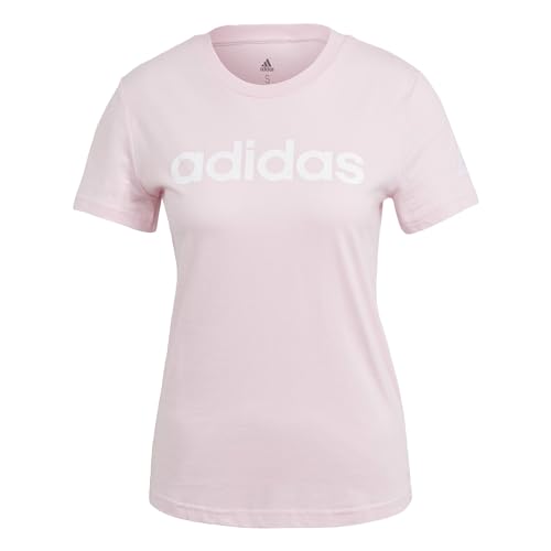 Adidas Mujer T-Shirt (Short Sleeve) W Lin T, Clear Pink/White, GL0771, L