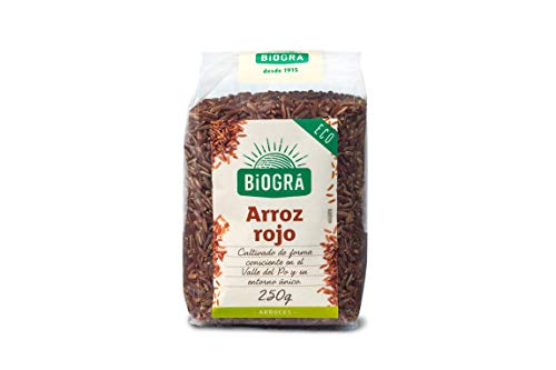 BIOGRÁ - Arroz Rojo Integral de Intenso Sabor, Apto para Veganos, Sin Sal, Sin Azúcares, 250g