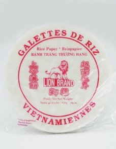 Papel de arroz 22 cm para rollitos de primavera y vietnamitas (obleas)
