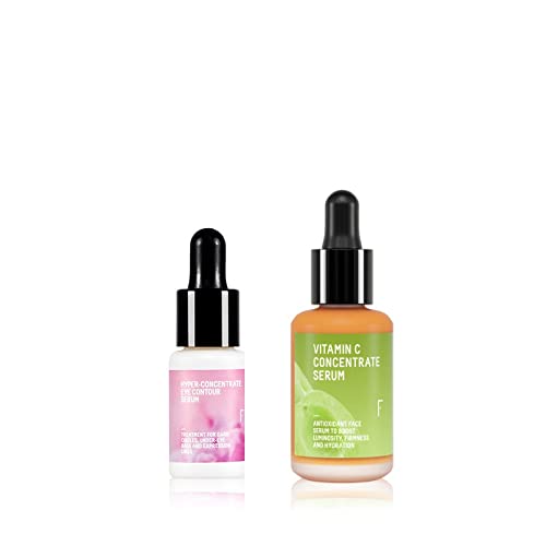 Freshly Cosmetics Pack Sérum facial Vitamin C, 30ml + Sérum contorno de ojos Hyper Concentrate,15ml