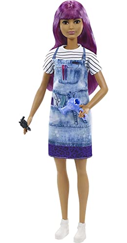 Barbie quiero ser peluquera muñeca salón de belleza y accesorios para niñas + 3 años (Mattel GTW36)