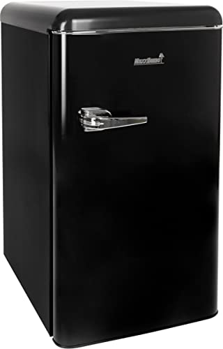 MaxxHome Frigorífico Refrigerador Retro - congelador, compartimento para verduras, 3 estantes, 2 estantes de cristal - 90L - rojo [Clase de eficiencia energética F]