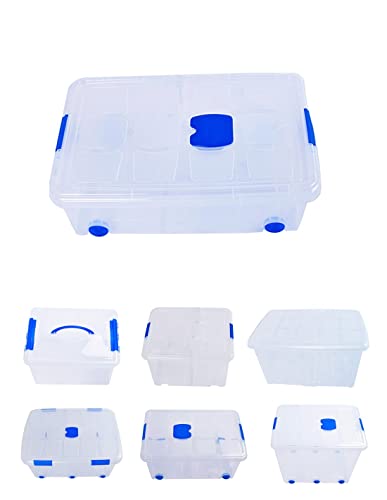 JARDIN202 - Cajas de Almacenaje Transparentes – Cajas Organizadoras de Plástico con Tapa | Unidad (36L)