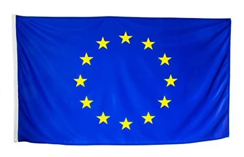 esvendio Bandera de Europa Grande de Tela Fuerte, Bandera Europea para Exterior 150x90 cm