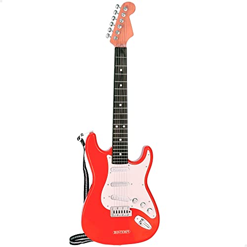 BONTEMPI 46947 - Guitarra eléctrica infantil de Rock / Tamaño 67cm, correa ajustable, 9 melodías incluidas / Guitarra infantil para niños, instrumentos musicales infantiles