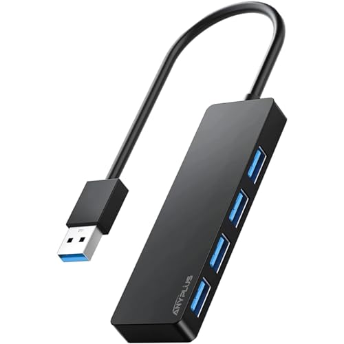 ANYPLUS USB Hub,USB3.0 con 4 Puertos, Ladron USB 3.0 Ultrafino de 0.15m,Concentrador USB Compatible con Macbook Pro/Air, Surface Pro, PS4, PC