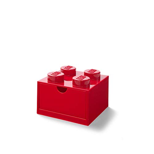 Room Copenhagen perillas LEGO-Cajón de Escritorio con 4 pomos, apilable, Color Rojo, pequeño, roja, (40201730)