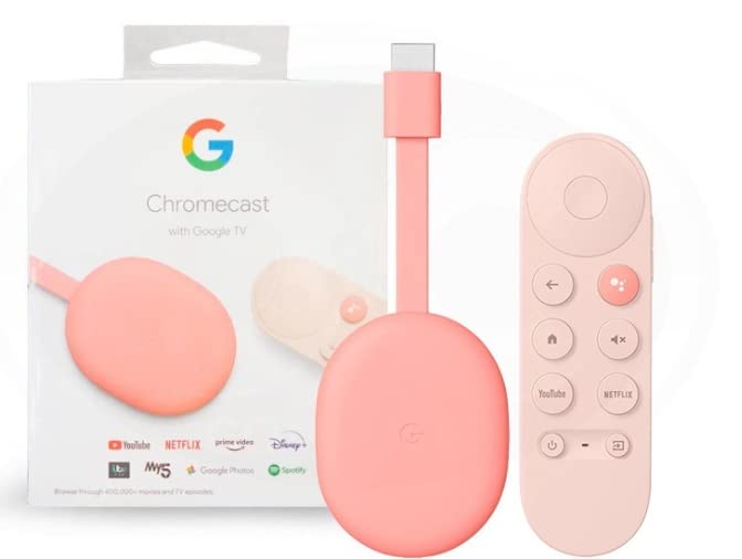 Chromecast con Google TV (4K) Amanecer (Rojo) - Entretenimiento en streaming, en tu TV y con búsqueda por voz - Disfruta de películas, series y Netflix en 4K con HDR - Fácil de instalar