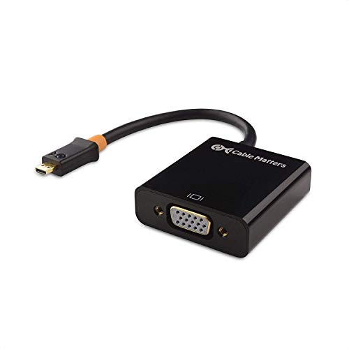Cable Matters Adaptador Micro HDMI a VGA (Conversor Micro HDMI a VGA) para 1080p@60Hz en Negro