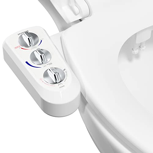 Hibbent Bidés, Ducha-bidé de WC con agua caliente para la higiene íntima Boquilla de autolimpieza - Accesorio de WC de bidé mecánico no eléctrico pulverizador de agua Caliente y fría(Conector 1/2’’)