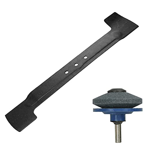 SPARES2GO Hoja de metal de 43 cm compatible con cortacésped Bosch Rotak 43Li Ergoflex + accesorio para sacapuntas