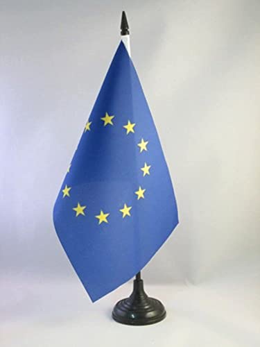 AZ FLAG Bandera de Mesa de Europa 21x14cm - BANDERINA de DESPACHO Union Europea - UU.EE 14 x 21 cm