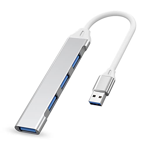 IZyufan Hub USB,Adaptador Multipuerto USB 4 en 1 con 1 Puerto USB 3.0, 3 Puertos USB 2.0 Hub USB,Conector USB Multiple,para PC,Computadora Portátil,MacBook,Unidad Flash USB/HDD Móvil y Más