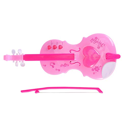 jojofuny Violín de juguete con simulación de música de violín, instrumento musical educativo (rosa)