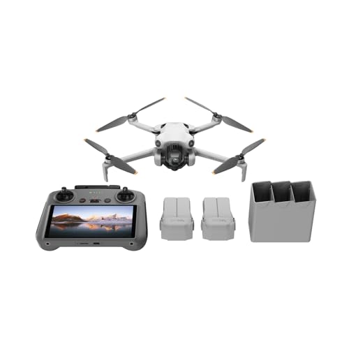 DJI Pack Mini 4 Pro Vuela Más con DJI RC 2 (control remoto pantalla), drones camara 4k, menos de 249 g, 34 min tiempo vuelo, 2 baterías adicionales, C0