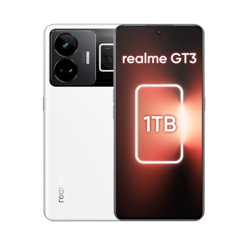 realme GT3 Smartphone 16+1TB Snapdragon 8+ Gen1 5G 6.74' 144Hz 4600mAh 240W SUPERVOOC Carga 50MP Blanco (cargador europeo) versión internacional