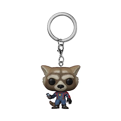 Funko Pop! Keychain: Marvel - Guardians of The Galaxy 3 - Rocket Raccoon - Guardianes de la Galaxia - Minifigura de Vinilo Coleccionable Llavero Original - Relleno de Calcetines - Idea de Regalo