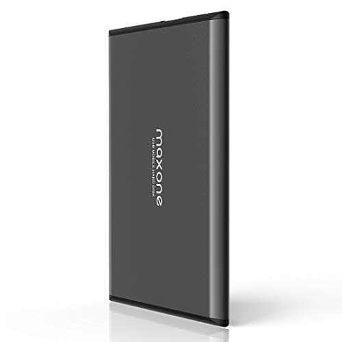 Disco Duro Externo 500GB - 2.5' USB 3.0 Ultrafino Diseño Metálico HDD Portátil para Mac, PC, Laptop, Ordenador, Xbox One, PS4, Smart TV, Chromebook - Grey