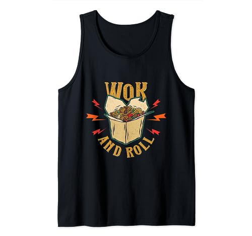 Wok and Roll - Sartén para fideos wok Camiseta sin Mangas