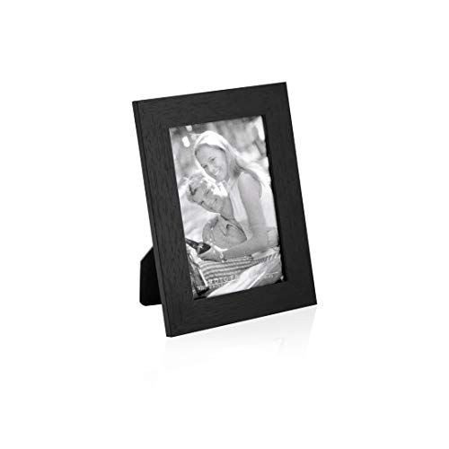 Marco para fotos 10x15 cms., marco de fotos elegante, portaretrato, portafotos, marco sobremesa de madera (Negro, Madera)