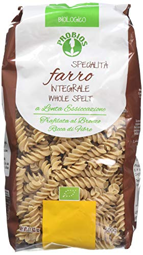 Probios Pasta Integral de Espelta Fusilli - Paquete de 12 x 500 gr - Total: 6000 gr