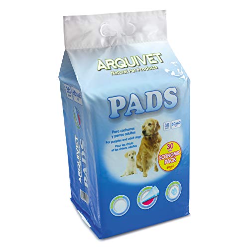 Arquivet Pack Económico - Pads para perros súper absorbentes - Empapadores higiénicos educativos perros - Empapadores desechables - 30 uds. - 60 x 60 cm