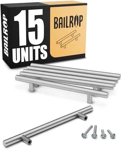 BAILROP Tiradores Cocina 128mm Tiradores Armario Acero Inoxidable – Tiradores para Puertas y Muebles de Cocina Plateados
