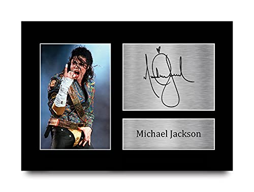 HWC Trading Michael Jackson A4 Sin Marco Regalo De Visualización De Fotos De Impresión De Imagen Impresa Autógrafo Firmado Por Aficionados A La Música