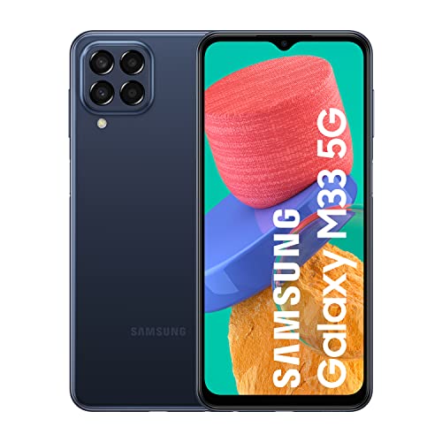 Samsung Galaxy M33 5G (128 GB) Azul - Teléfono Móvil Libre, Smartphone Android con 6GB de RAM (Exclusivo de Amazon) (Versión Española)