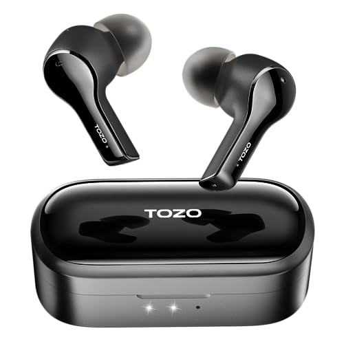 TOZO T9 Auriculares Inalambricos, Cascos Inalambricos Bluetooth Llamadas nítidas con 4 Mic, Auriculares Inalambricos Bluetooth 5.3 Reducción del Ruido De Las Llamadas, Sonido Personalizado