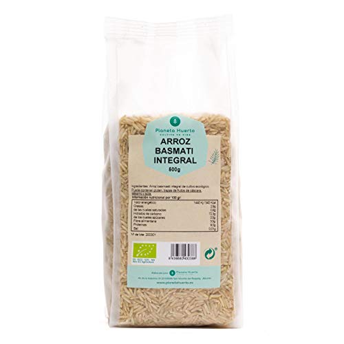 Planeta Huerto | Arroz Basmati Integral Ecológico - 500 gr | Cereales - Alimento Orgánicos, Biológicos, de Alto Valor Nutricional | Ideal Para Recetas de Cocina Saludable