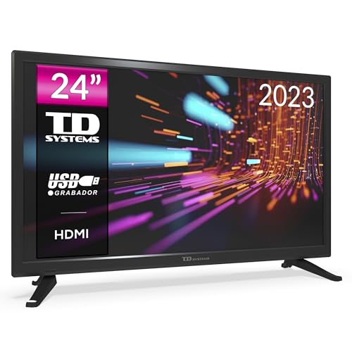 TD Systems - Televisores 24 Pulgadas Led HD, USB Grabador Reproductor, Sintonizador Digital DVB-T2/C - PRIME24M14H