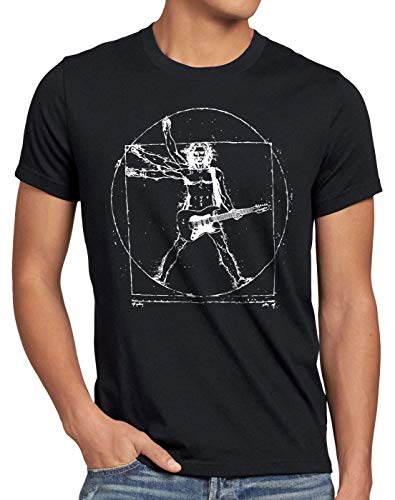 Style3 Da Vinci Rock, Camiseta para Hombre, Negro, L