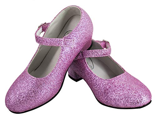 Gojoy shop- Zapato con Tacón de Danza Baile Flamenco o Sevillanas para Niña y Mujer,Contiene : Zapato con Tacón y Mochila de Cuerdas. 5 Colores Disponibles (P- Rosa Clara, 29)