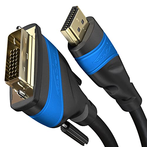 KabelDirekt Cable adaptador HDMI-DVI 2m (bidireccional, DVI-D 24+1/cable HDMI High Speed, 1080p/Full HD, cable de video digital, conecta dispositivos HDMI a monitores DVI o viceversa, negro)