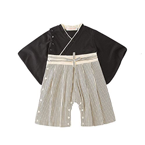 Traje De Los Niños Samurai Los Niños del Estilo De Japón Kimono Yukata Haori Tradicional Japonesa Boy Rompers Mono Asiáticos Ropa Cosplay Zzzb (Color : Kimono, Size : S)