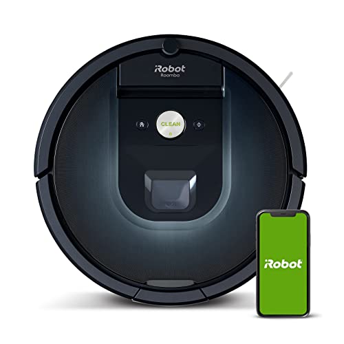 Robot aspirador Wi-Fi iRobot Roomba 981 - 2 cepillos goma multisuperficie - Mascotas - Recarga y reanuda - Sugerencias personalizadas - Compatible asistente voz y Coordinación Imprint - Más potencia