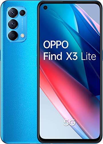 OPPO Find X3 Lite 5G - Teléfono Móvil libre, 8GB+128GB, Cámara 64+8+2+2 MP, Smartphone Android, Batería 4300mAh, Carga Rápida 65W, Dual SIM - Azul