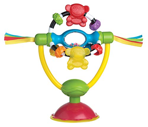 Playgro Sonajero Ventosa, Para Mesas y Tronas, Sin BPA, Desde los 6 Meses, High Chair Spinning Toy, Amarillo/Rojo, 40121