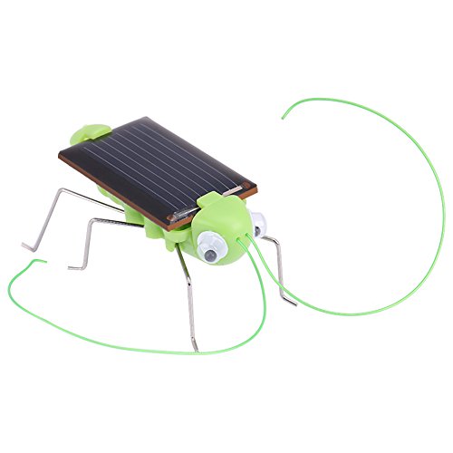 Drfeify Juguete de Cucaracha/Saltamontes Solar, Mini Regalo de Juguete de Insecto Educativo para Niños con Energía Solar(Saltamontes)