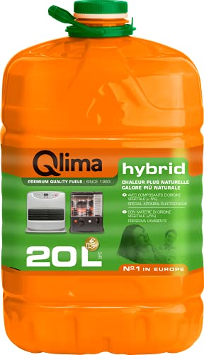 Qlima Hybrid - Combustible líquido para estufas – 20 litros – base'vegetal' – Calidad A++ – en bidón reciclable PET Programa de fidelidad Qlima