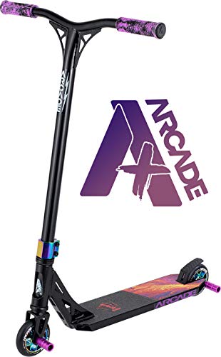 Arcade Plus Patinete Pro Scooters Freestyle - Patinetes Freestyle - Stunt Scooter - Patinetes de Acrobacias (Negro/Morado)