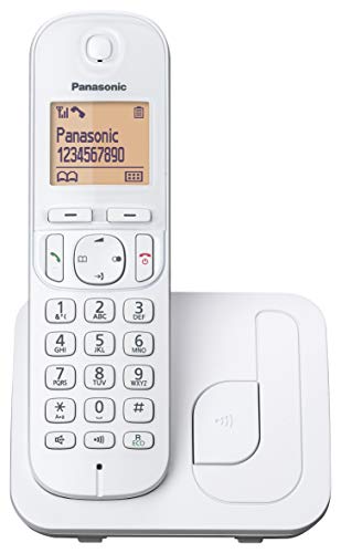 Panasonic KX-TGC210 - Teléfono Fijo Inalámbrico Digital (LCD 1.6', DECT, Agenda, Alarma, Bloque Llamadas, Intercomunicador entre unidades) Color Blanco
