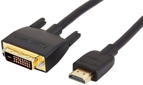 Amazon Basics Cable adaptador 2.0 HDMI a DVI negro - 1.8 m (no para conectar a puertos SCART o VGA) - Para televisión