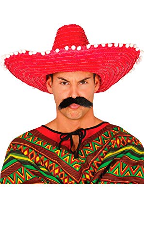 Guirca 13650 - Sombrero Mexicano Paja 50 Cms. Rojo