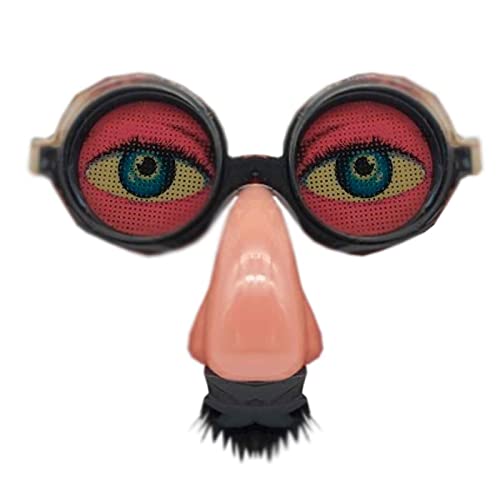 Acan Gafas con nariz y mostacho color piel para carnaval, halloween y celebraciones, tamaño 11 x 14 x 5 cm