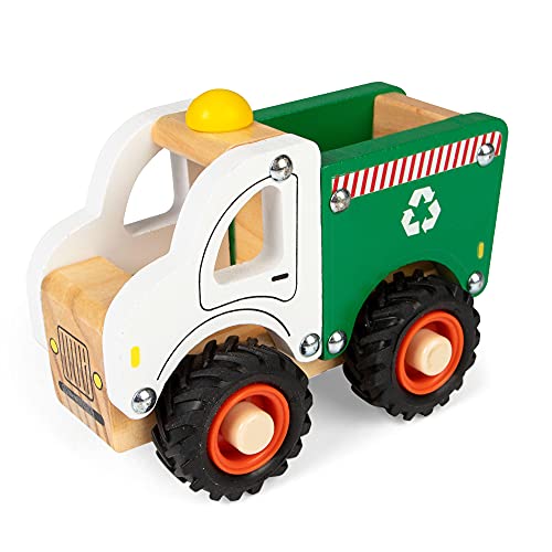 ColorBaby-46462 WOOMAX Reciclaje de Madera, Coches, camión Reciclar, educativos, Juguetes bebés 18 Meses (46462), Multicolor