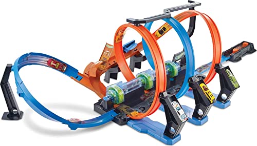 Hot Wheels Triple Looping, pista de coches de juguete (Mattel FTB65)