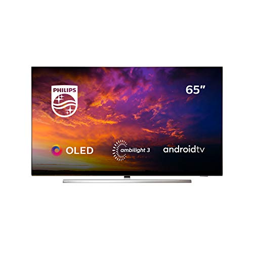 Philips 65OLED854/12 - Televisor Smart TV OLED 4K UHD, 65 Pulgadas, Android TV, Ambilight 3 Lados, HDR10+, Dolby Vision, Google Assistant, Compatible con Alexa, Color Gris